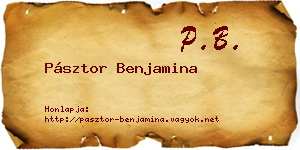 Pásztor Benjamina névjegykártya